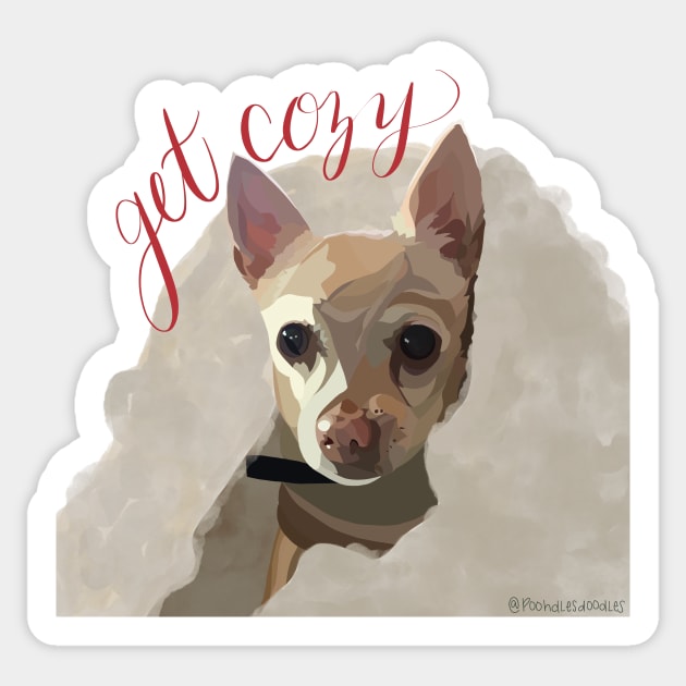 Get Cozy Chihuahua Sticker by Poohdlesdoodles